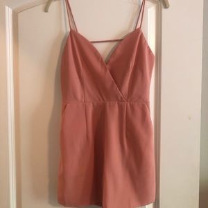 Peach V-Neck Spaghetti Strap Romper